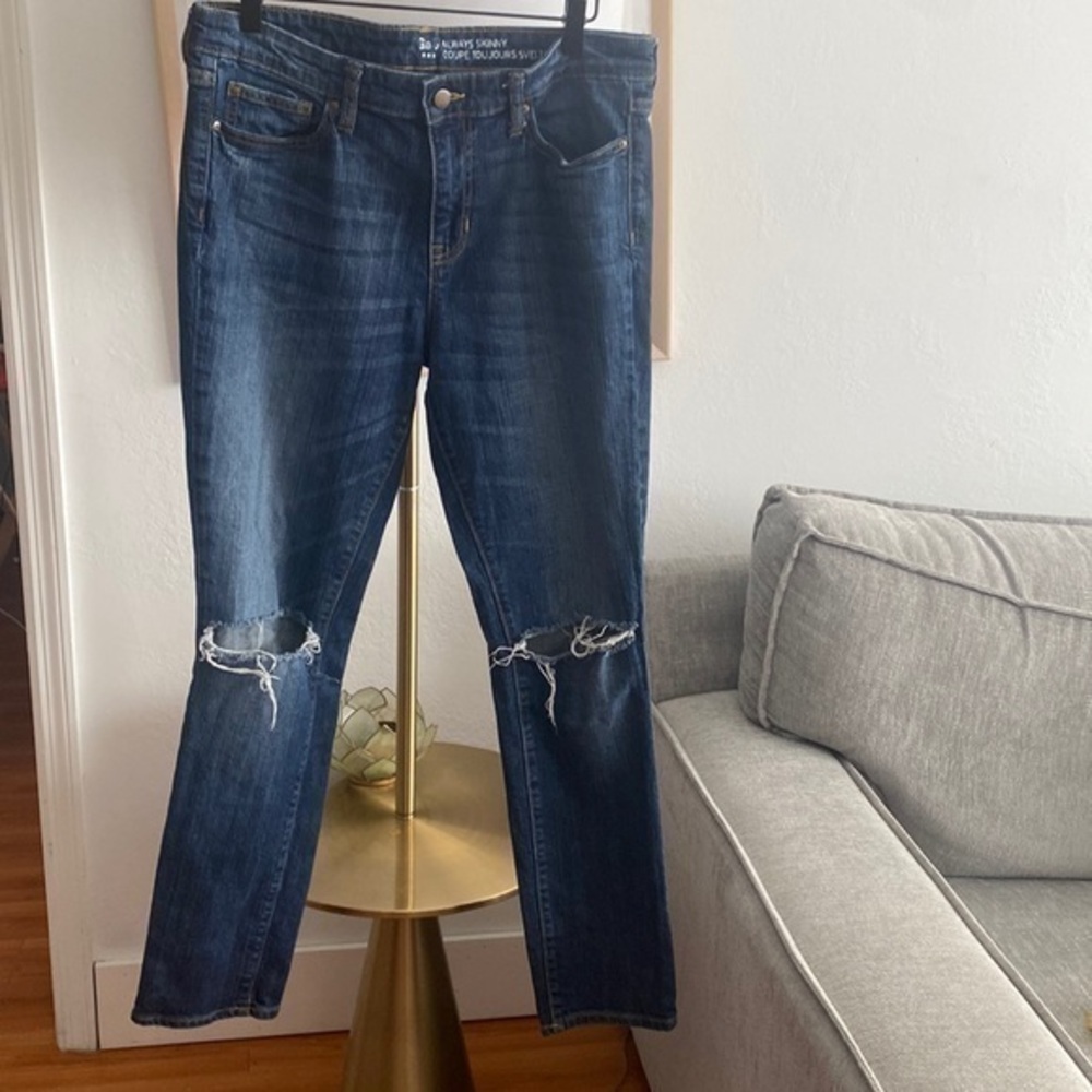 Gap Vintage Skinny Distressed Boho Grunge Jeans Size 10